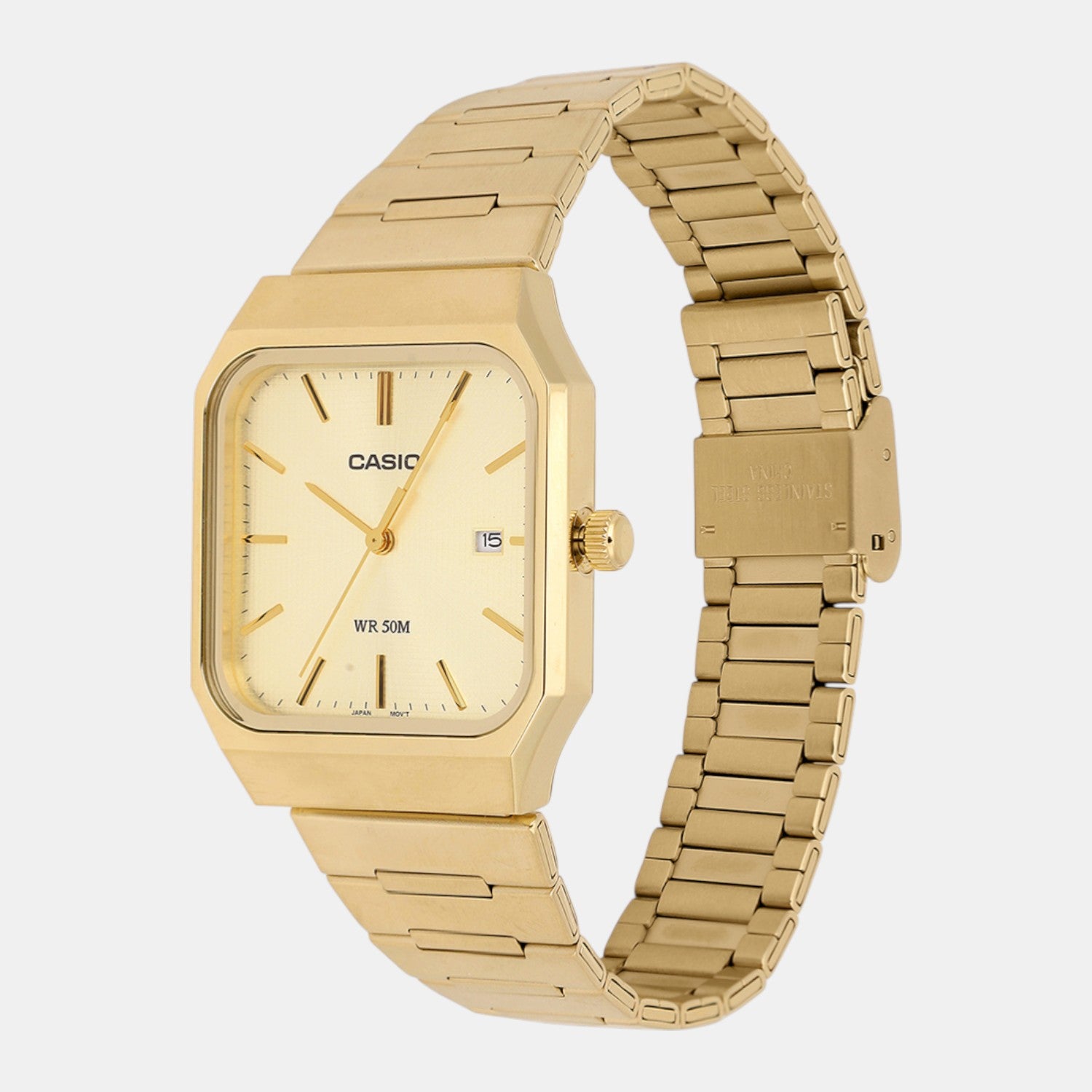 Enticer Men Quartz Gold Dial Analog Stainless Steel Watch A2470