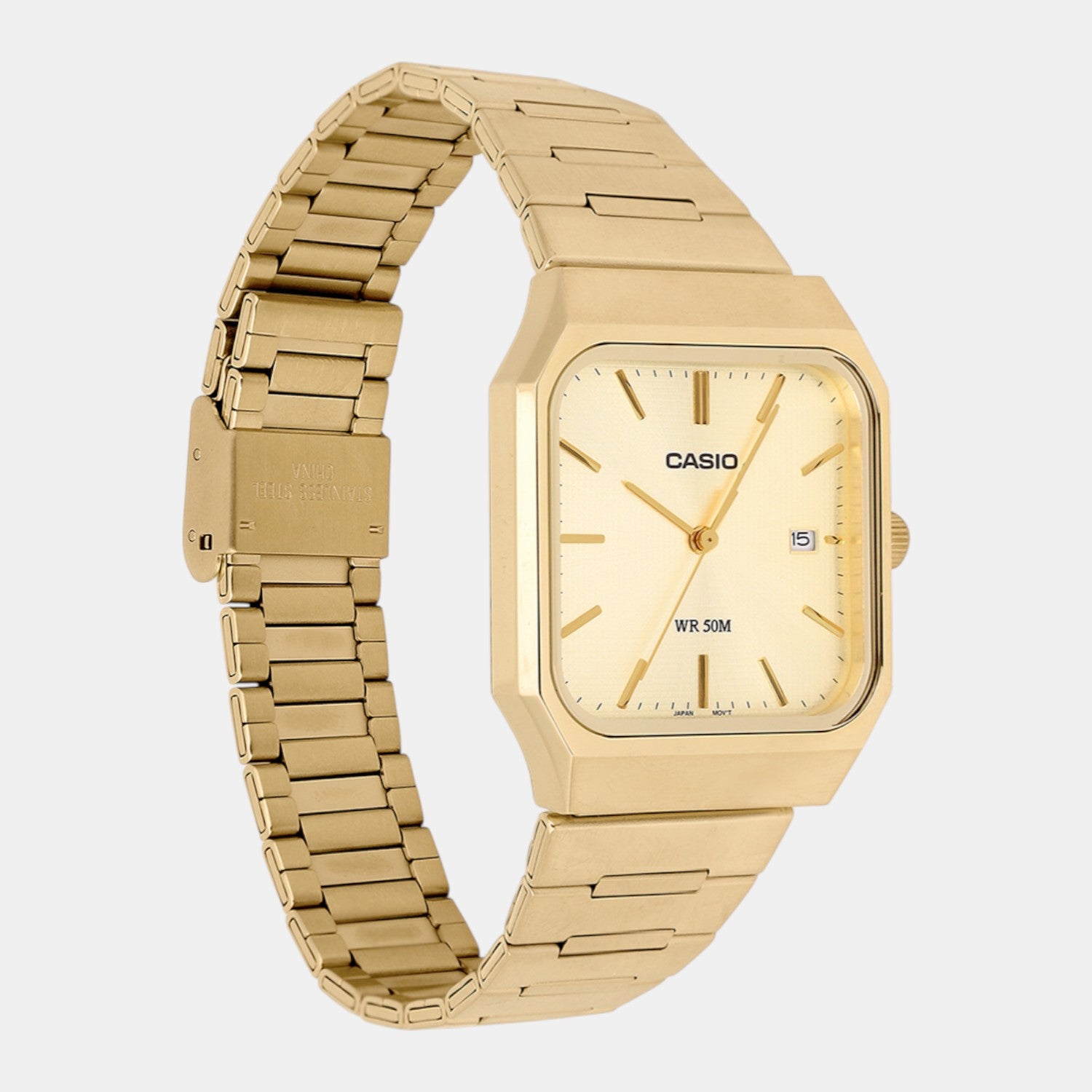 Enticer Men Quartz Gold Dial Analog Stainless Steel Watch A2470