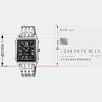 Enticer Men Quartz Black Dial Analog Stainless Steel Watch A2471