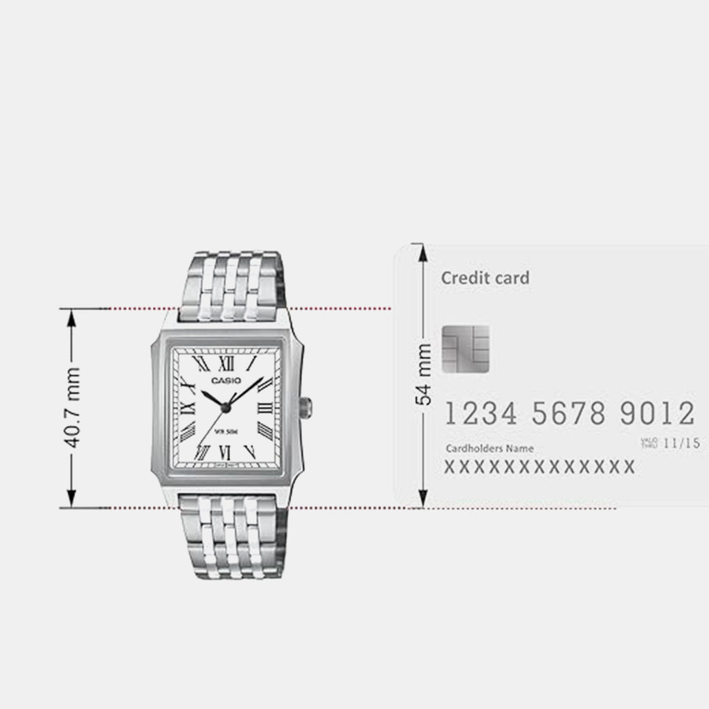 Enticer Men Quartz White Dial Analog Stainless Steel Watch MTP-B190D-7BVDF A2472