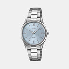 Enticer Women Quartz Blue Dial Analog Stainless Steel Watch LTP-1303DD-2AV A2476