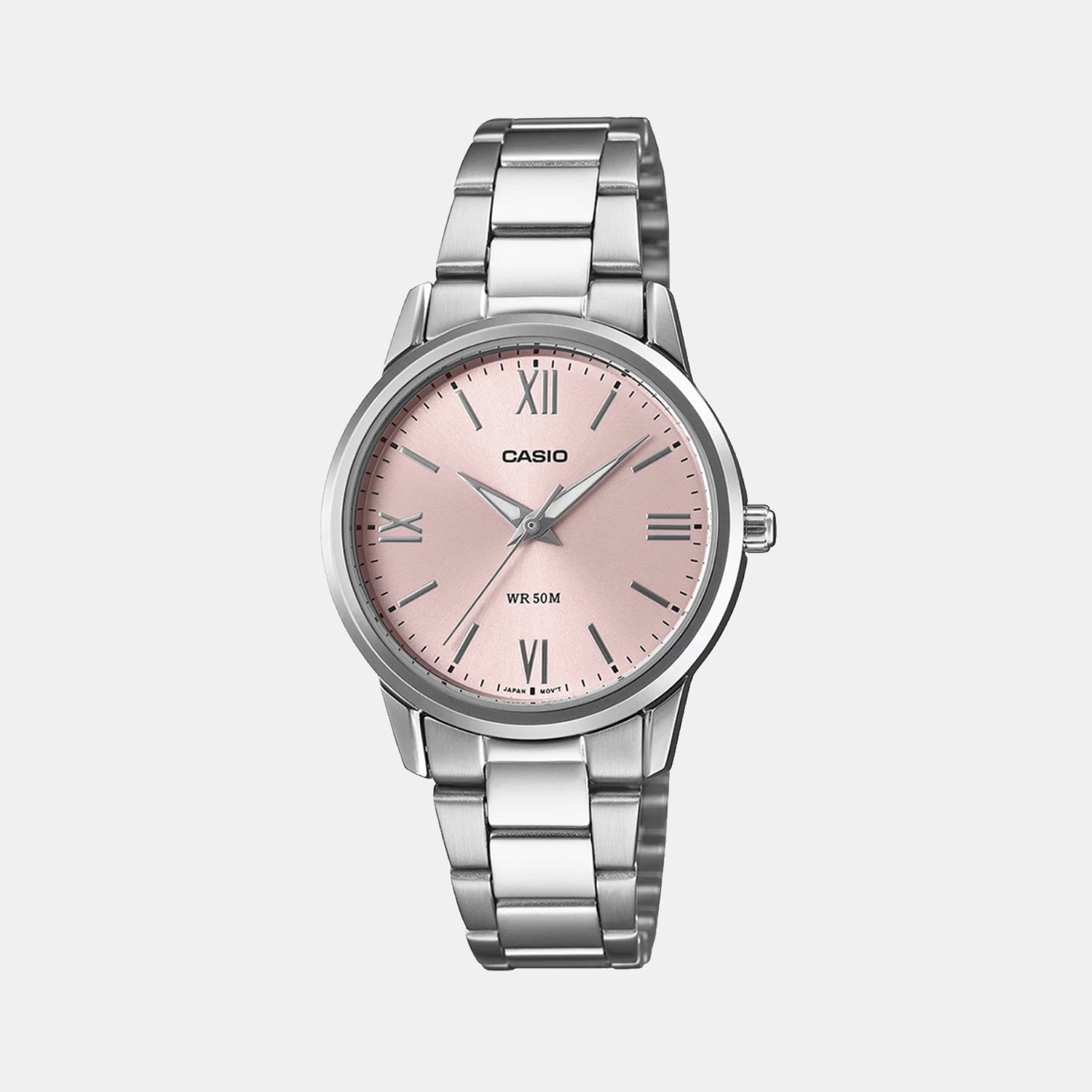 Enticer Women Quartz Pink Dial Analog Stainless Steel Watch LTP-1303DD-4AV A2477