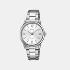 Enticer Women Quartz White Dial Analog Stainless Steel Watch LTP-1303DD-7AVDF A2478