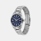 Enticer Men Quartz Navy Dial Analog Stainless Steel Watch A2485