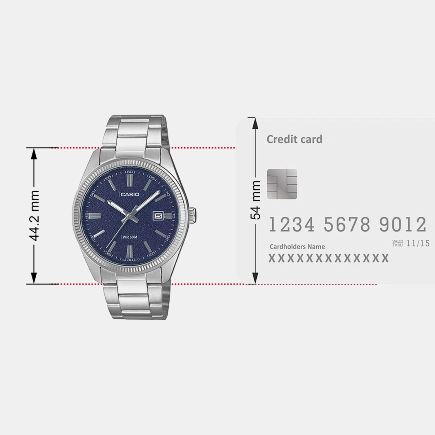 Enticer Men Quartz Navy Dial Analog Stainless Steel Watch A2485