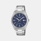 Enticer Men Quartz Navy Dial Analog Stainless Steel Watch MTP-1302DA-2A1VDF A2485