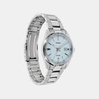 Men Quartz Blue Dial Analog Stainless Steel Watch A2486