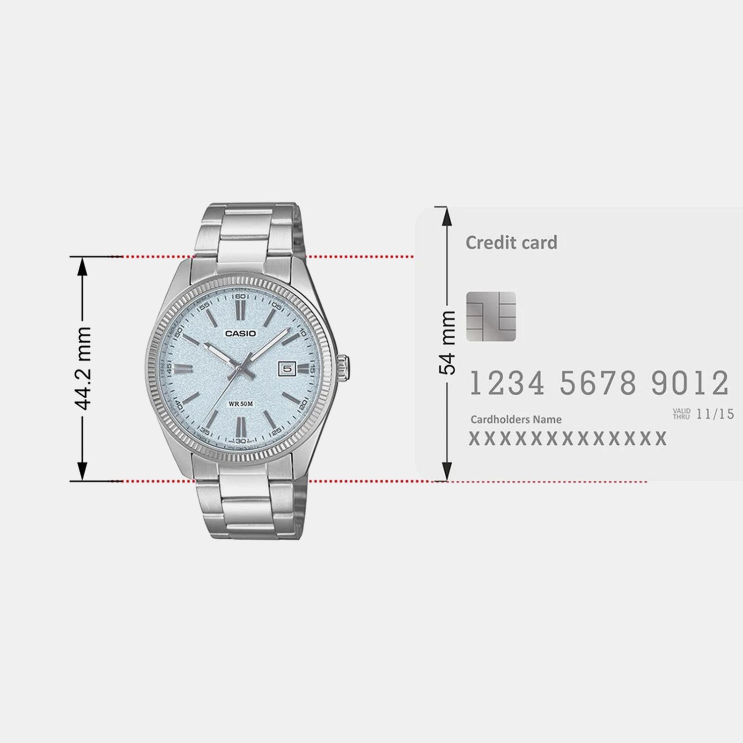 Men Quartz Blue Dial Analog Stainless Steel Watch A2486