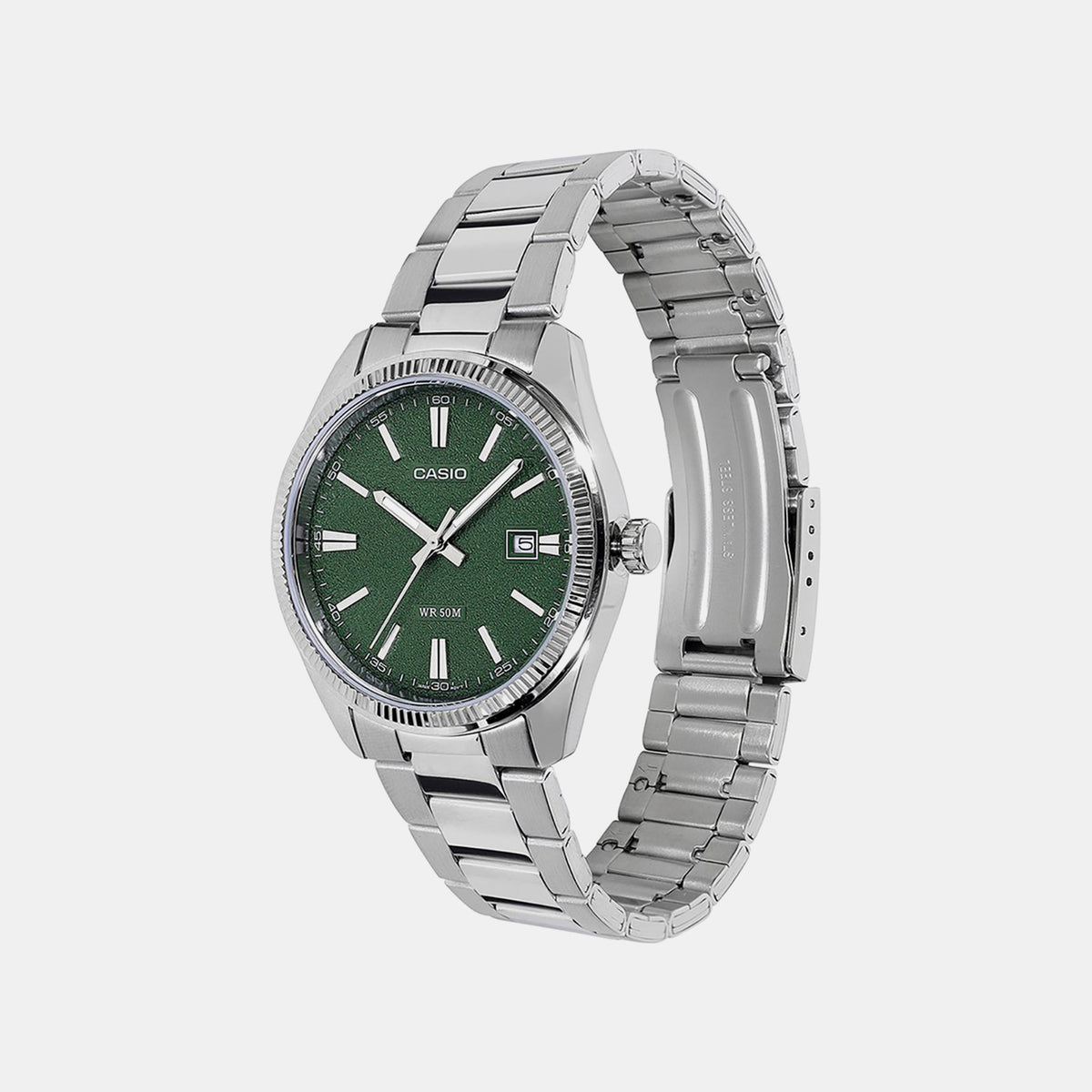 Enticer Men Quartz Green Dial Analog Stainless Steel Watch A2487