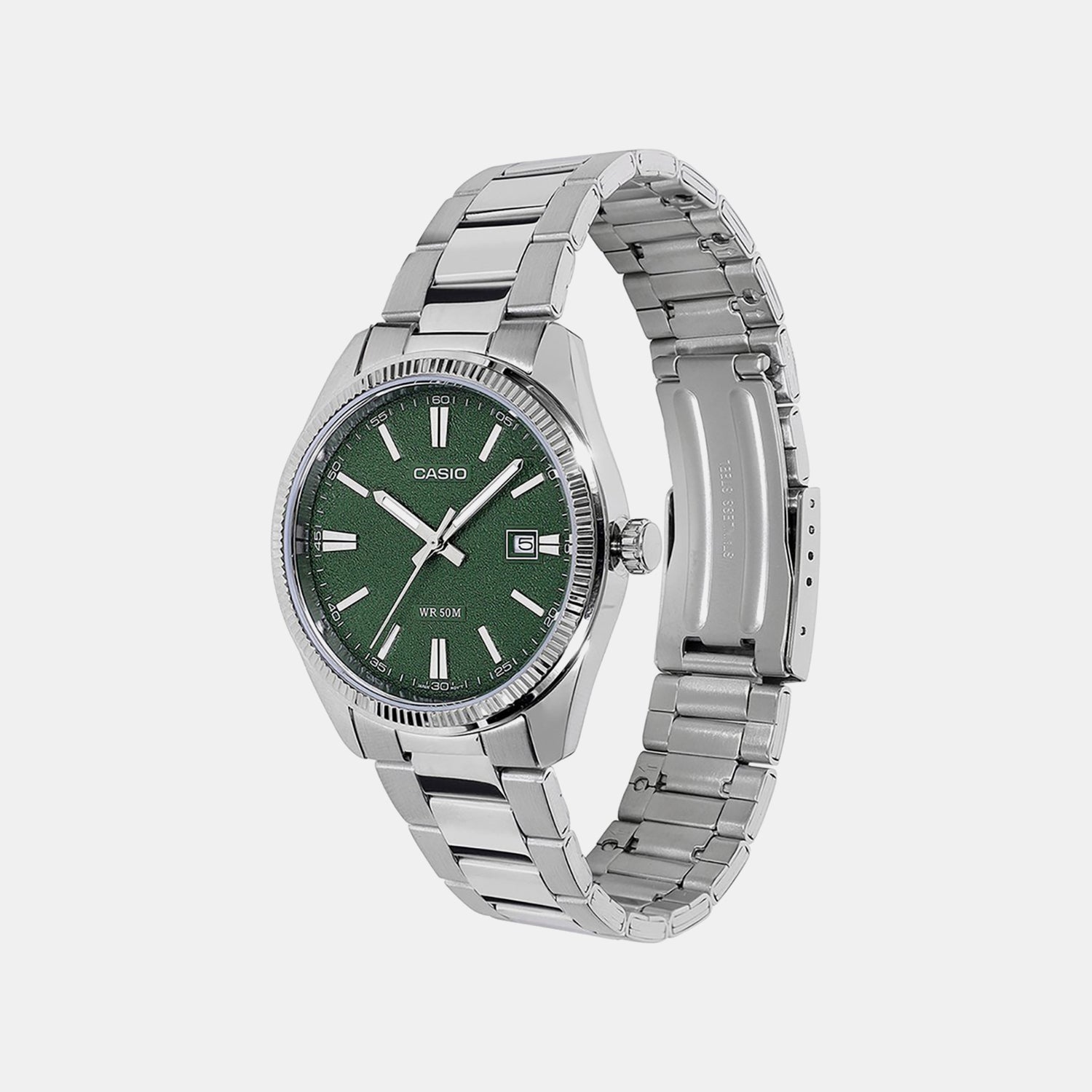 Enticer Men Quartz Green Dial Analog Stainless Steel Watch MTP-1302DA-3AVDF A2487