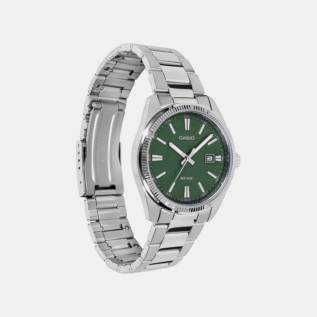 Enticer Men Quartz Green Dial Analog Stainless Steel Watch MTP-1302DA-3AVDF A2487