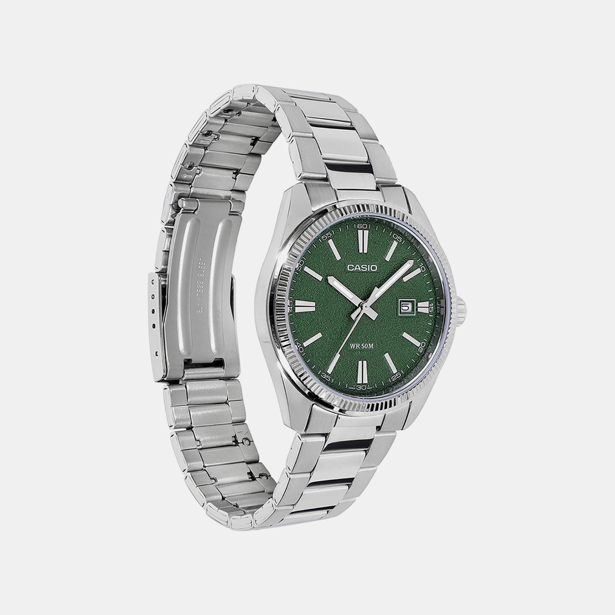 Enticer Men Quartz Green Dial Analog Stainless Steel Watch A2487