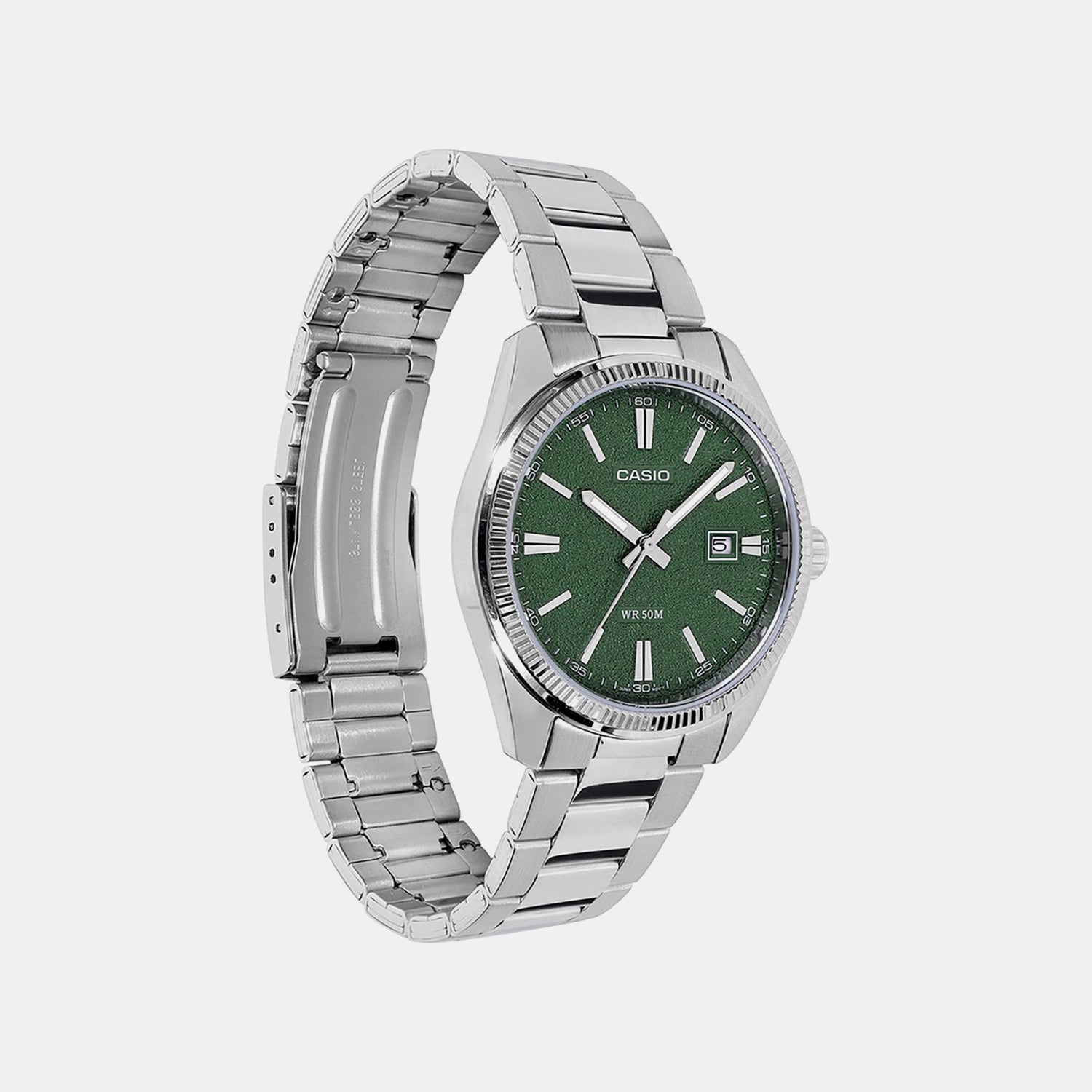 Enticer Men Quartz Green Dial Analog Stainless Steel Watch MTP-1302DA-3AVDF A2487