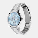 Women Quartz Blue Dial Analog Stainless Steel Watch A2492