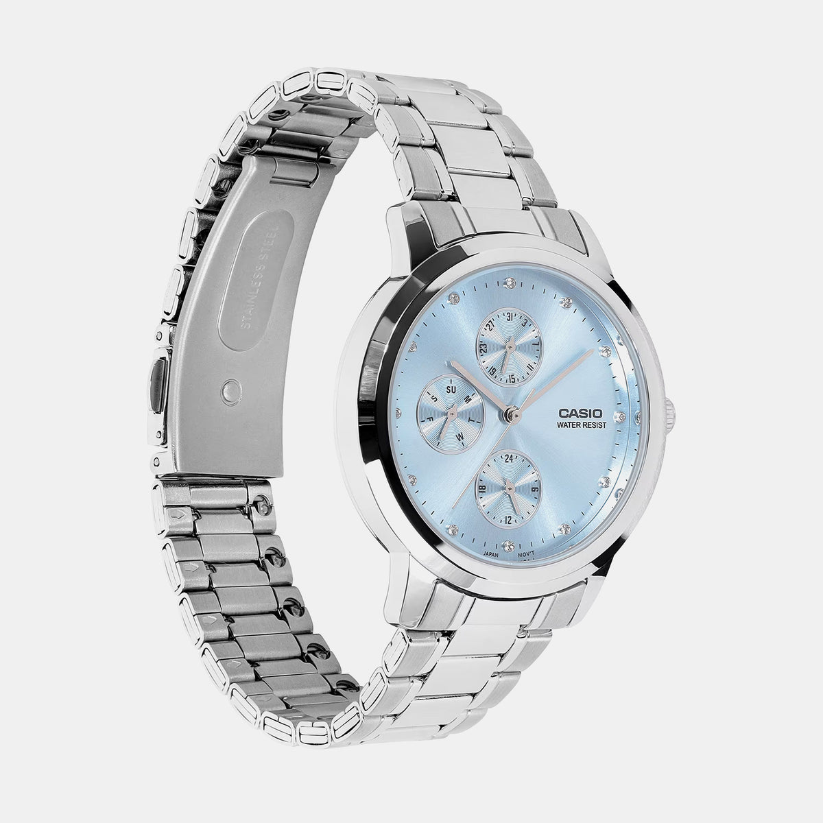Enticer Women Quartz Blue Dial Analog Stainless Steel Watch A2492