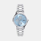 Women Quartz Blue Dial Analog Stainless Steel Watch A2492