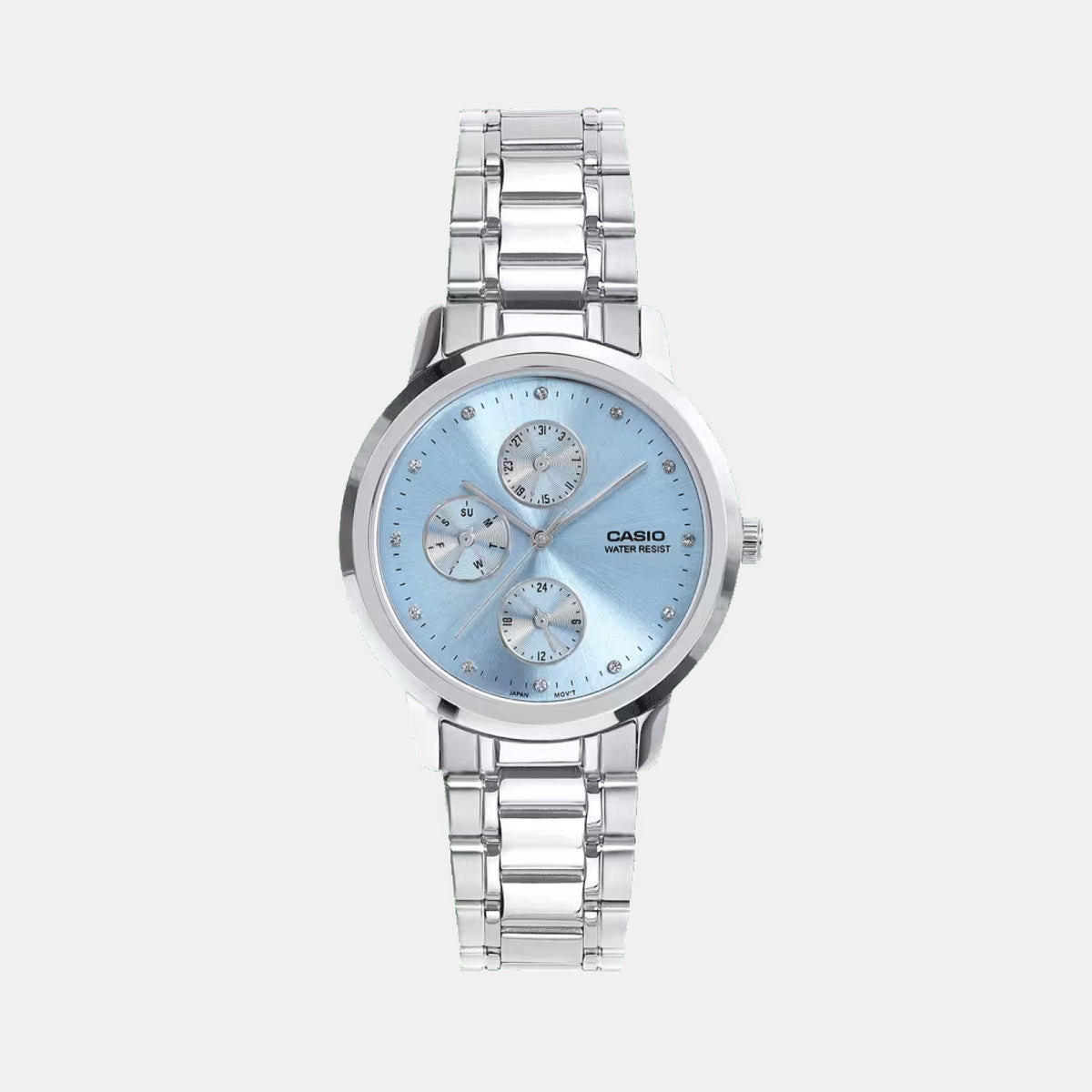 Enticer Women Quartz Blue Dial Analog Stainless Steel Watch A2492