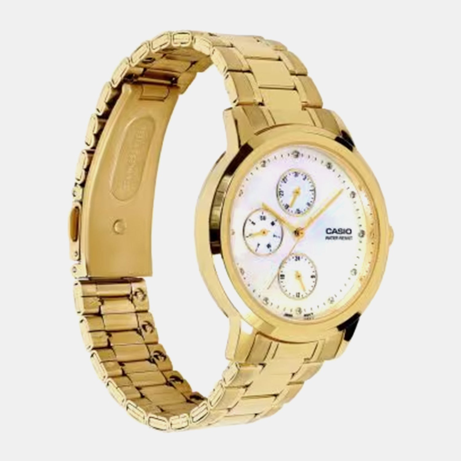 Women Quartz Mother Of Pearl Dial Analog Stainless Steel Watch LTP-SN6KGS-7A A2494
