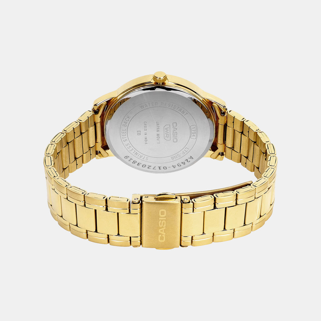 Women Quartz White Dial Analog Stainless Steel Watch A2494