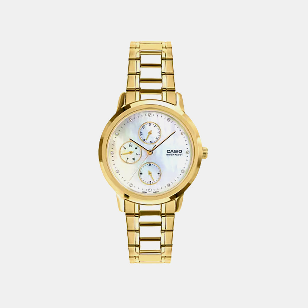 Women Quartz Mother Of Pearl Dial Analog Stainless Steel Watch LTP-SN6KGS-7A A2494
