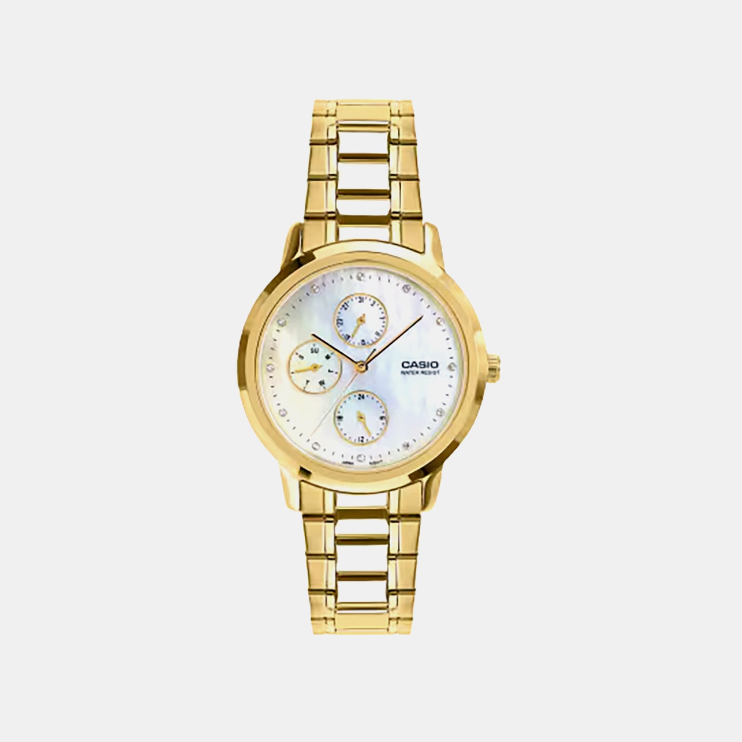 Women Quartz Mother Of Pearl Dial Analog Stainless Steel Watch LTP-SN6KGS-7A A2494