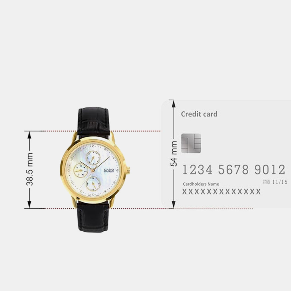 Women Quartz White Dial Analog Leather Watch A2495