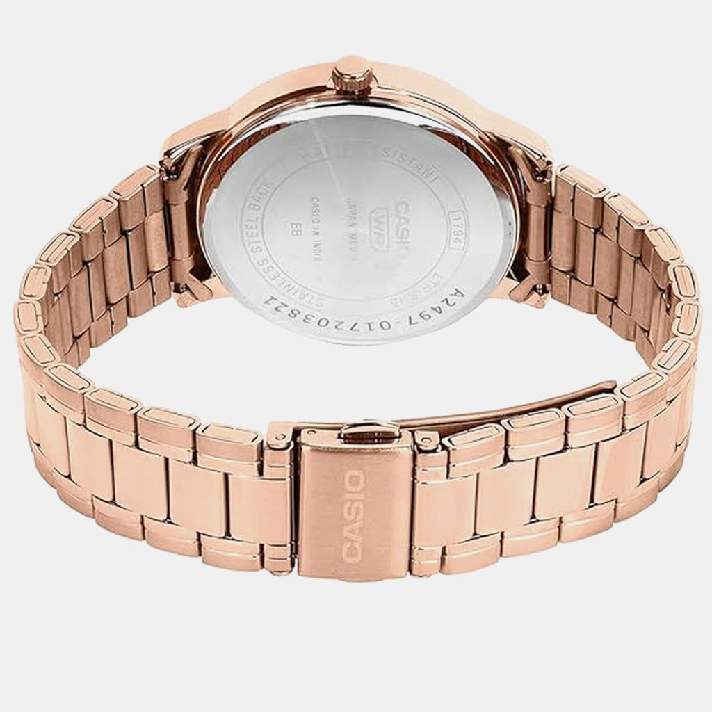 Women Quartz Grey Dial Analog Stainless Steel Watch A2497
