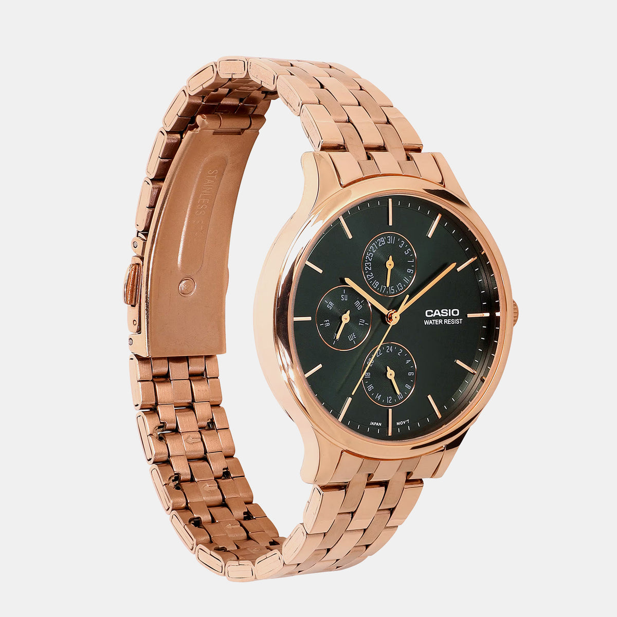 Enticer Women Quartz Green Dial Analog Stainless Steel Watch A2498