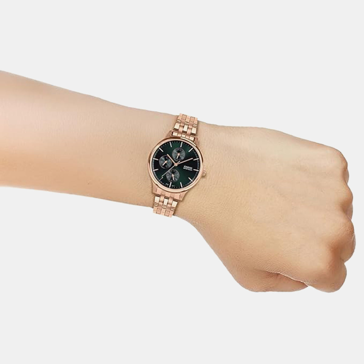 Enticer Women Quartz Green Dial Analog Stainless Steel Watch A2498