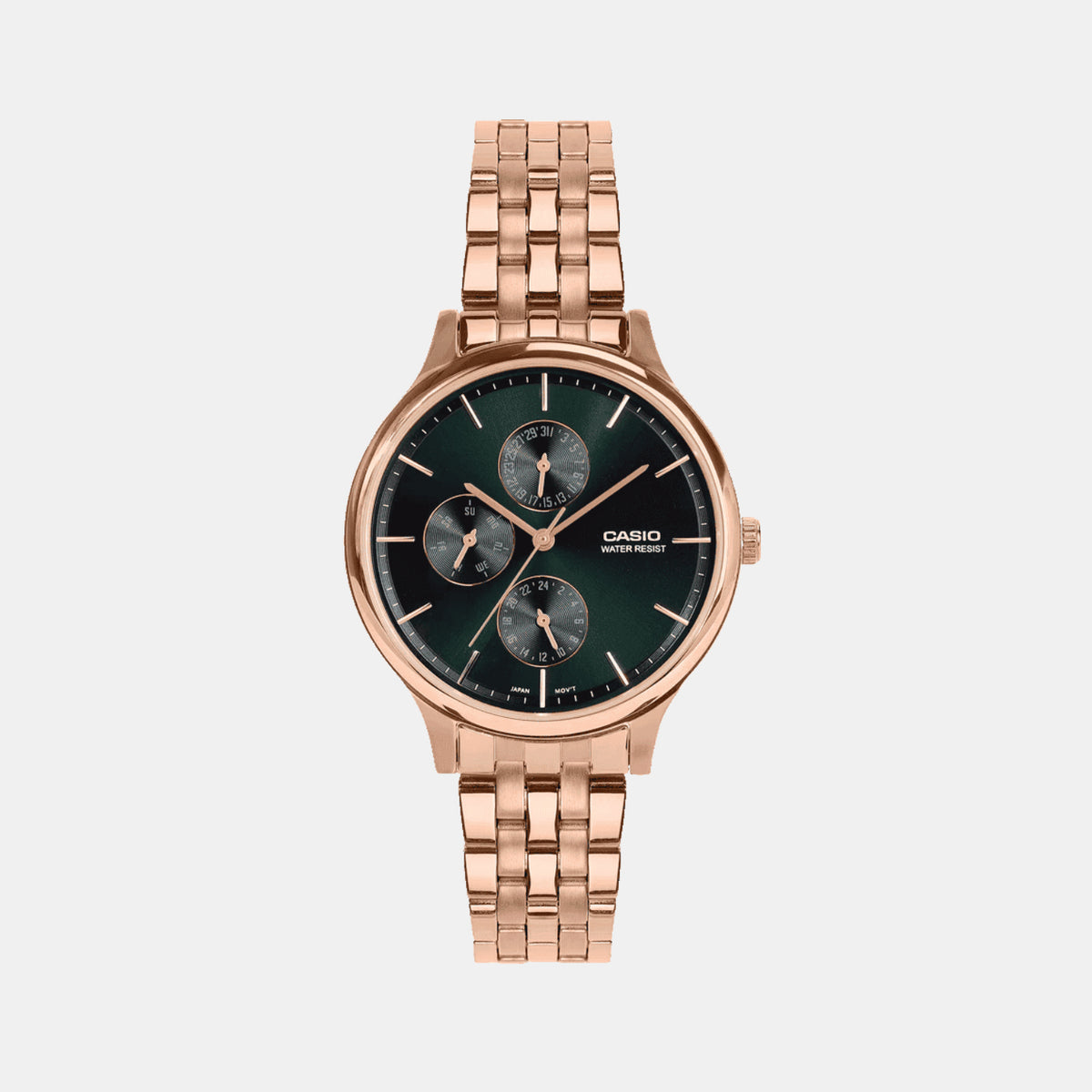 Enticer Women Quartz Green Dial Analog Stainless Steel Watch A2498