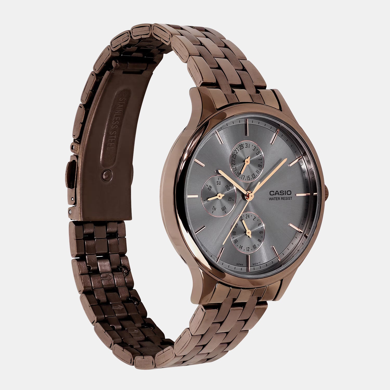 Enticer Women Quartz Grey Dial Multi-Function Stainless Steel Watch A2499
