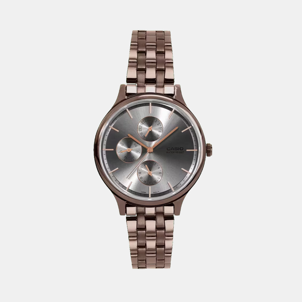 Enticer Women Quartz Grey Dial Multi-Function Stainless Steel Watch A2499