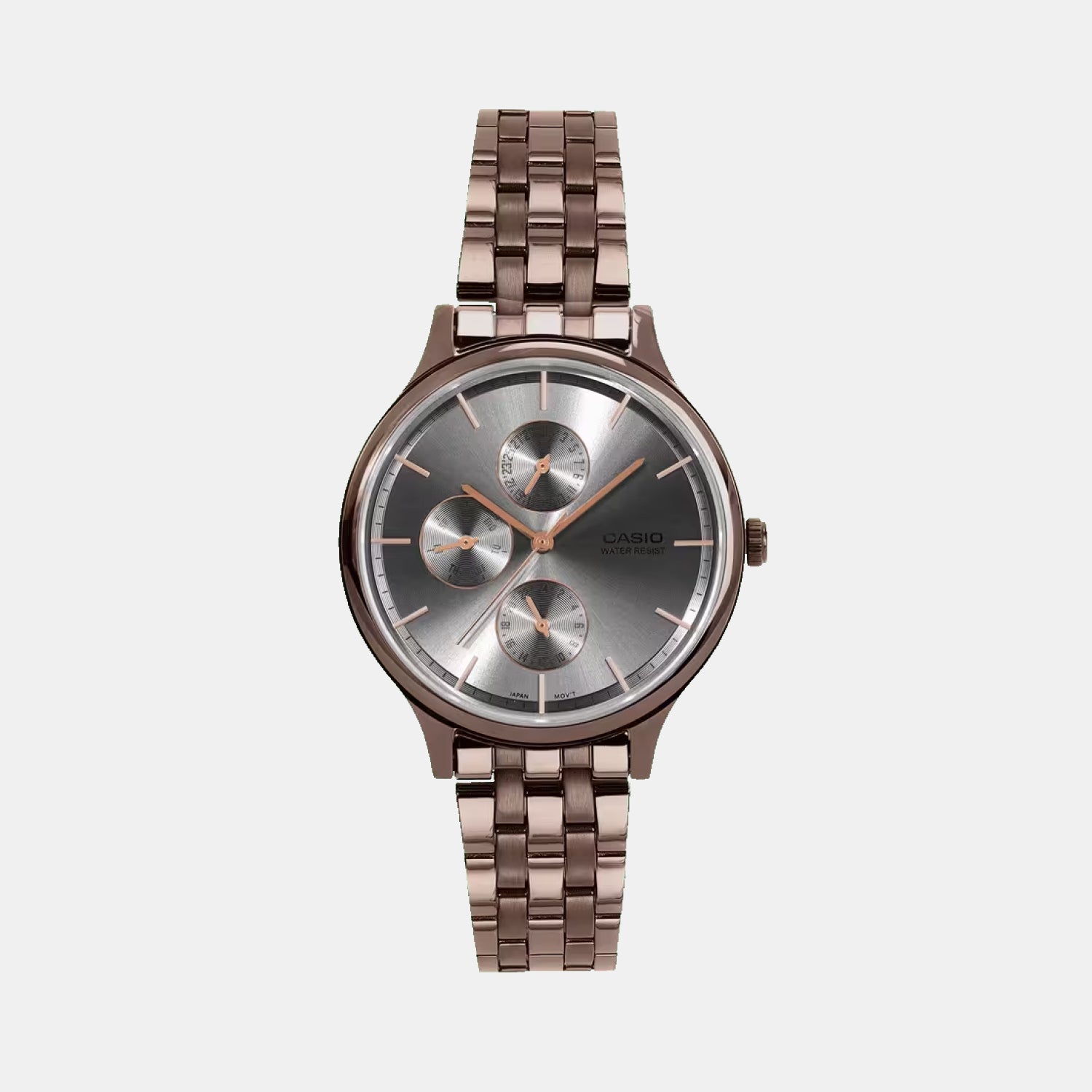 Enticer Women Quartz Grey Dial Multi-Function Stainless Steel Watch A2499