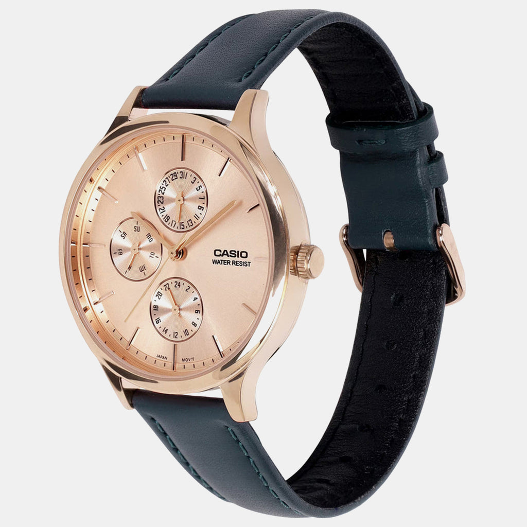 Enticer Women Quartz Rose Gold Dial Multi-Function Leather Watch A2500
