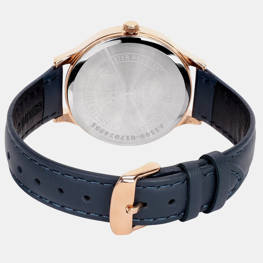 Enticer Women Quartz Rose Gold Dial Multi-Function Leather Watch A2500