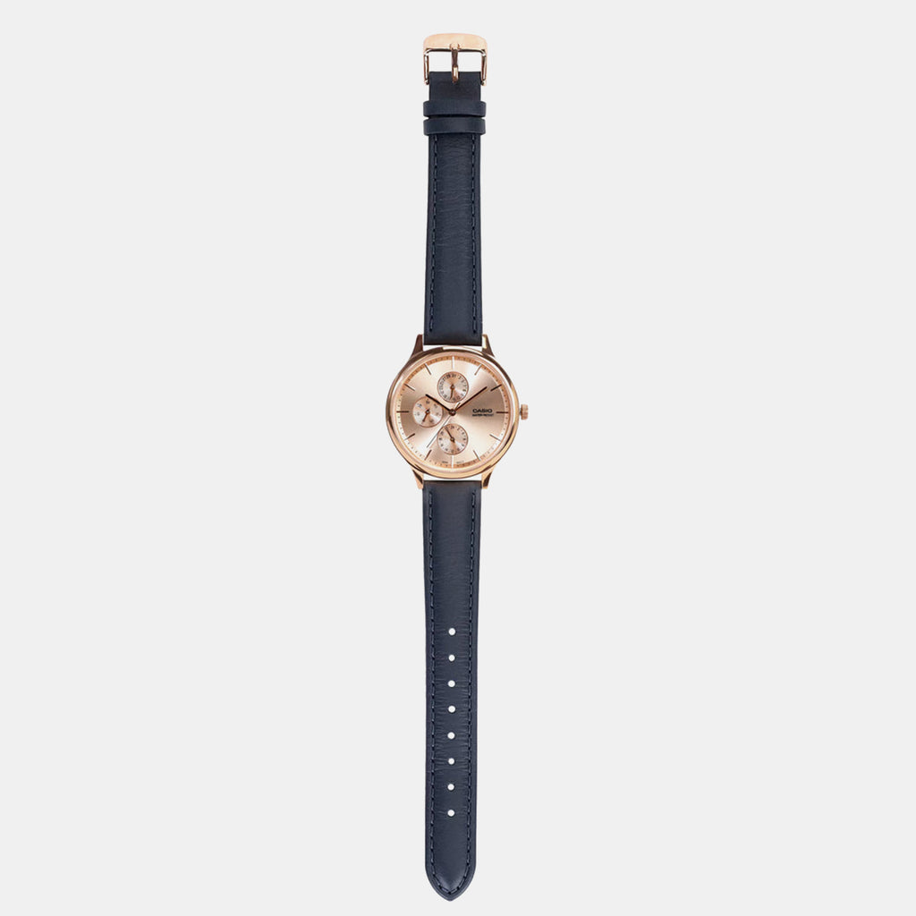 Enticer Women Quartz Rose Gold Dial Multi-Function Leather Watch A2500