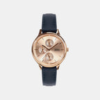 Enticer Women Quartz Rose Gold Dial Multi-Function Leather Watch A2500