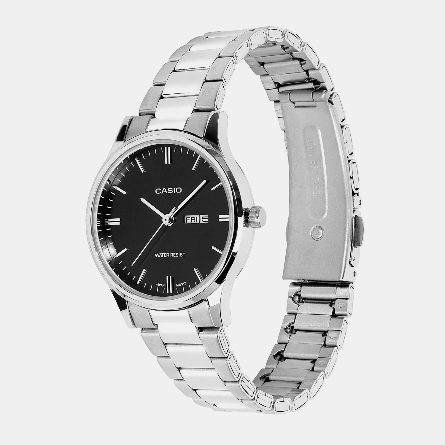 Women Quartz Black Dial Analog Stainless Steel Watch A2501