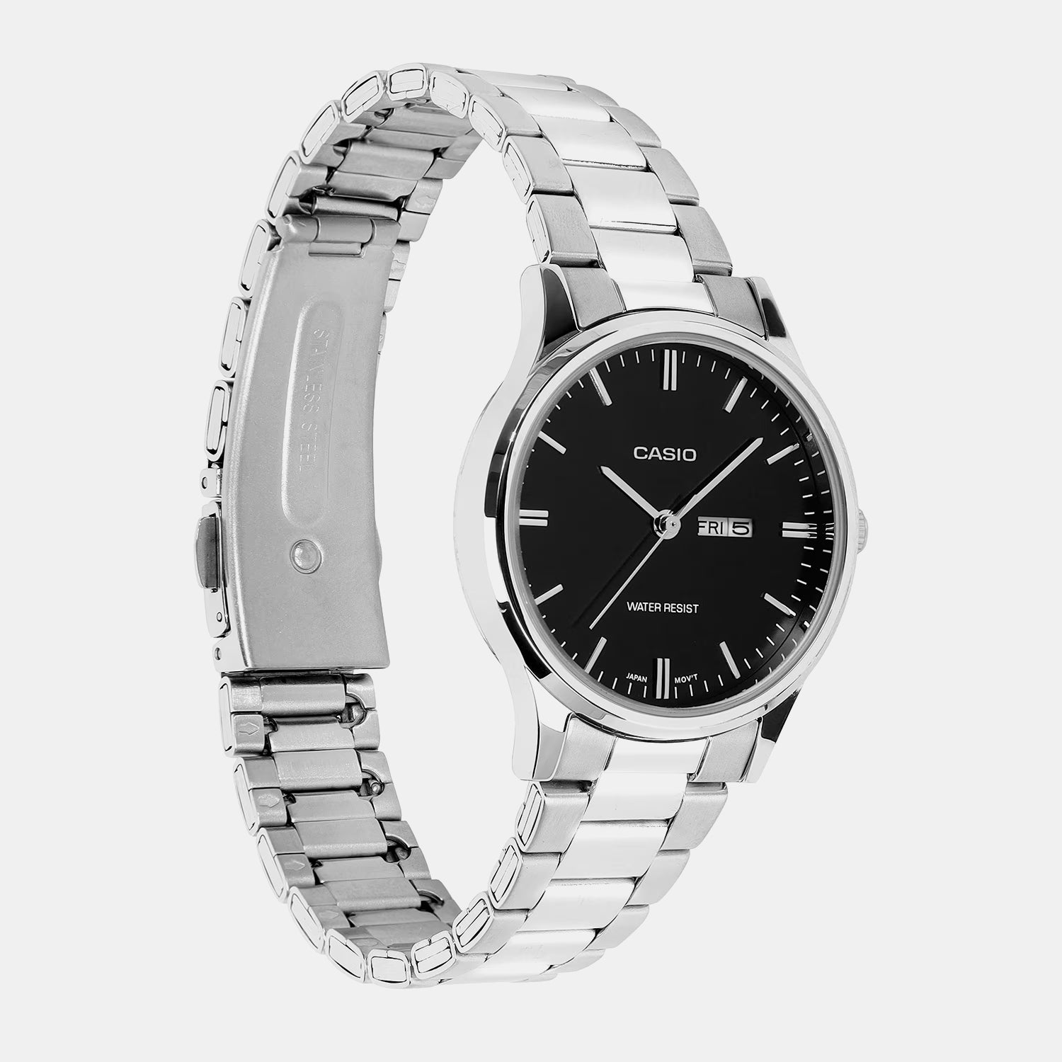 Women Quartz Black Dial Analog Stainless Steel Watch A2501