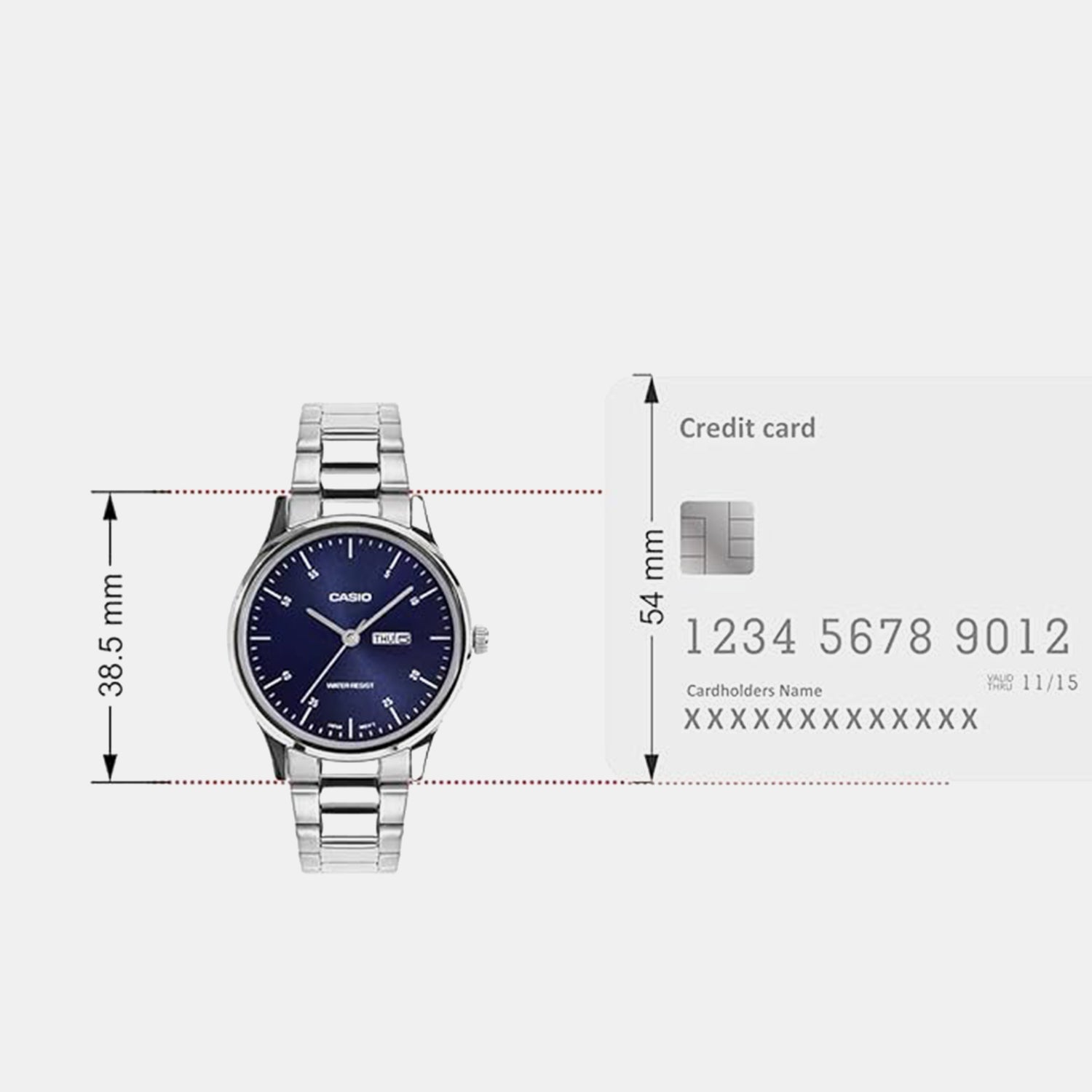 Women Quartz Blue Dial Analog Stainless Steel Watch A2502