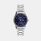 Women Quartz Blue Dial Analog Stainless Steel Watch A2502