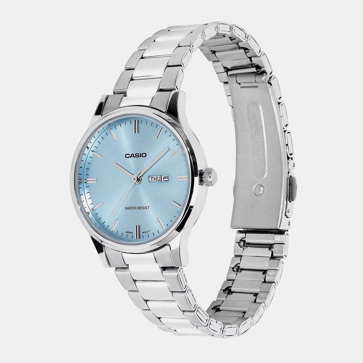 Women Quartz Blue Dial Analog Stainless Steel Watch A2503