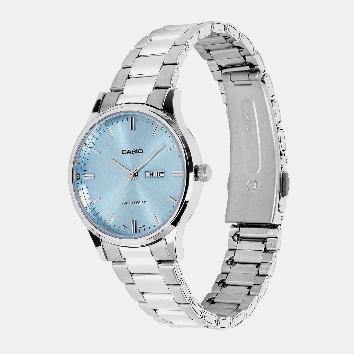 Women Quartz Blue Dial Analog Stainless Steel Watch A2503