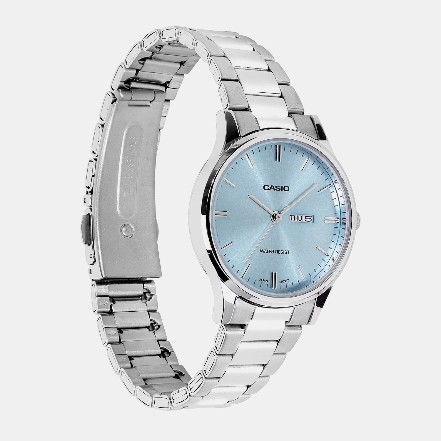 Women Quartz Blue Dial Analog Stainless Steel Watch A2503