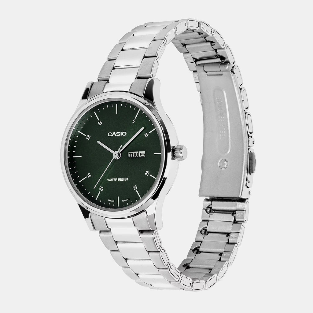 Women Quartz Green Dial Analog Stainless Steel Watch A2504