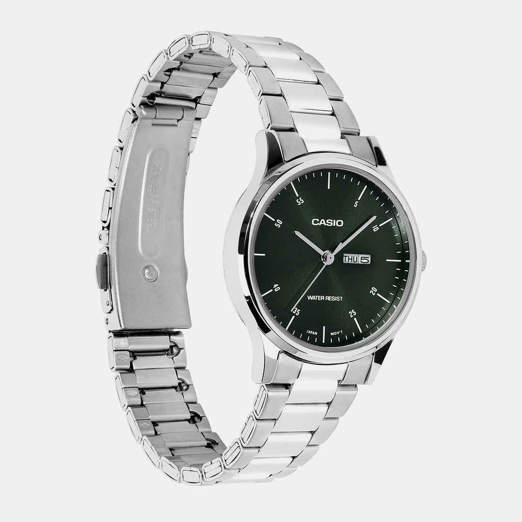 Women Quartz Green Dial Analog Stainless Steel Watch A2504
