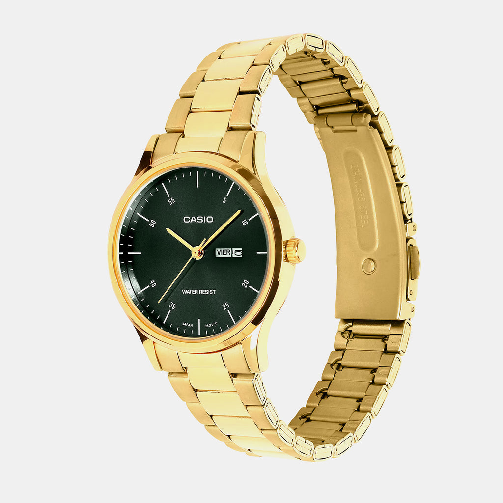 Women Quartz Green Dial Analog Stainless Steel Watch A2506