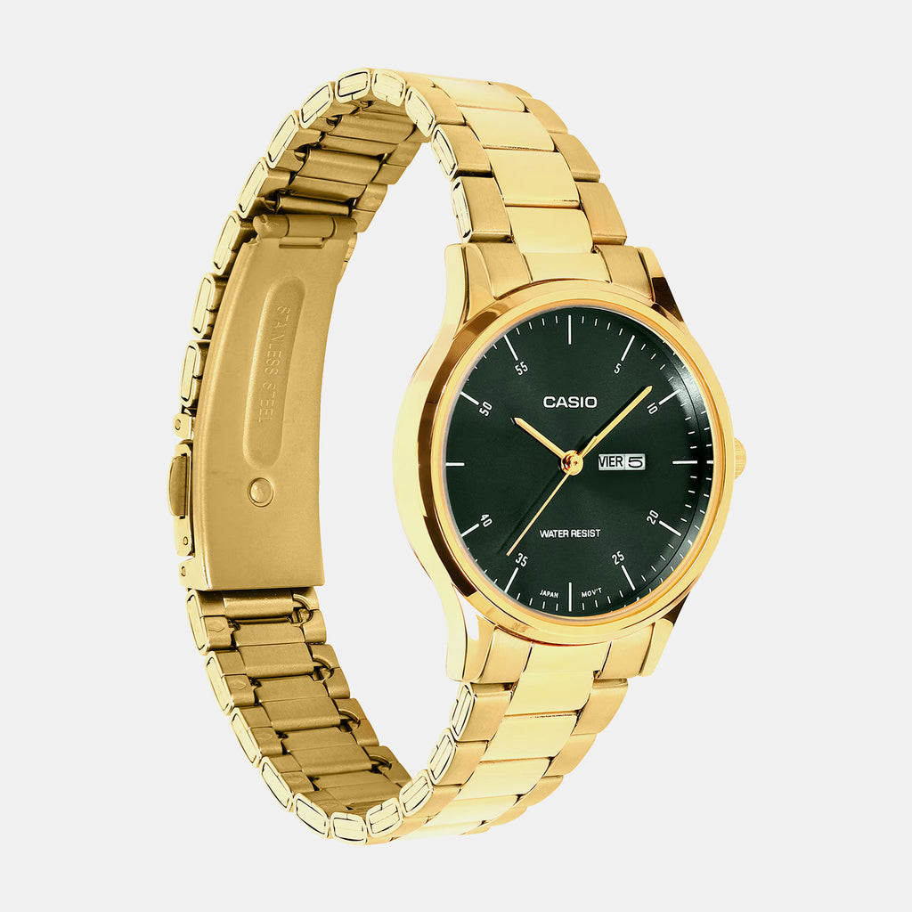 Women Quartz Green Dial Analog Stainless Steel Watch A2506