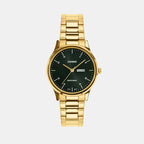 Women Quartz Green Dial Analog Stainless Steel Watch A2506