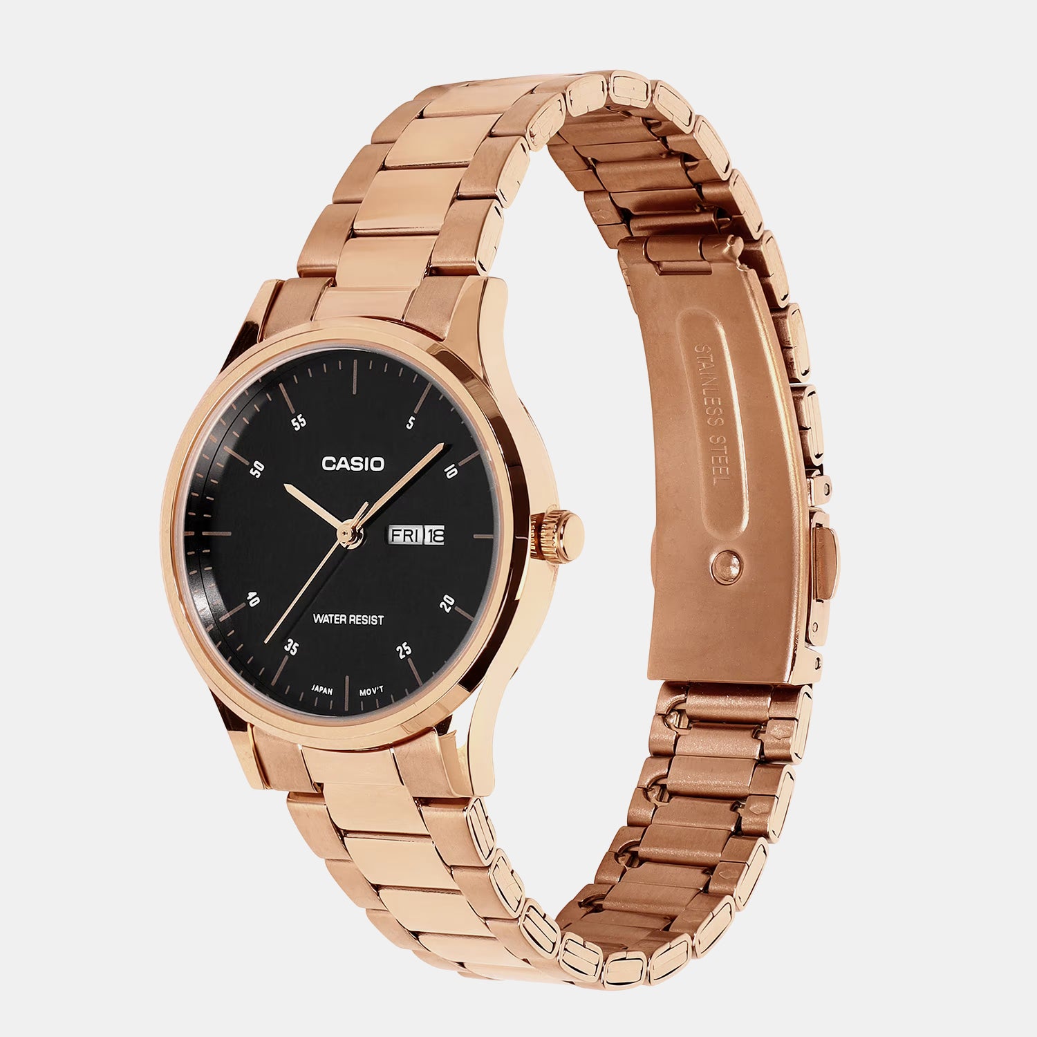 Women Quartz Black Dial Analog Stainless Steel Watch A2509